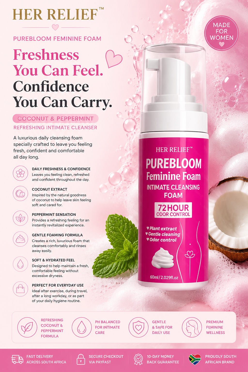 HER RELIEF™ PUREBLOOM Feminine Foam